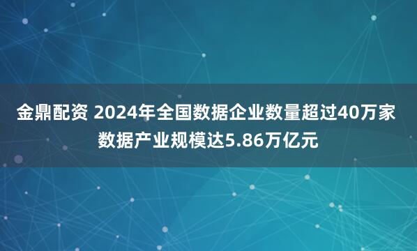 金鼎配资 2024年全国数据企业数量超过40万家 数据产业规模达5.86万亿元