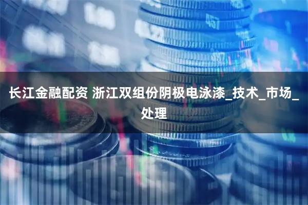 长江金融配资 浙江双组份阴极电泳漆_技术_市场_处理