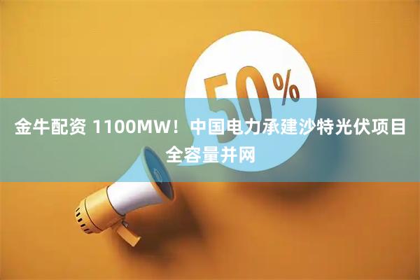 金牛配资 1100MW！中国电力承建沙特光伏项目全容量并网